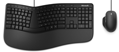 Microsoft Ergonomic Desktop  - Ergonomic Keyboard and  Mouse Combo, Wired, USB, Spanish, Black