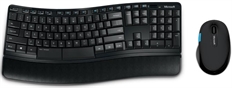 Microsoft Sculpt Comfort Desktop - Teclado y Mouse Ergonómico, Español, Inalámbrico, USB, Negro