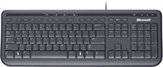 Microsoft Wired 600 - Teclado Estándar, Cable, USB, Español, Negro