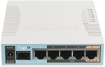 Mikrotik hAP ac  - Router, Doble Banda, Wi-Fi 5, Dual Core, 720 MHz, 17W, 5 puertos Gigabit, 1 SFP, 128 MB, DDR2, PoE, Blanco