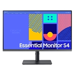 Samsung 27" Essential S4 - Monitor, 27", FHD 1920 x 1080p, IPS, 16:9, 100Hz Refresh Rate, HDMI, Display Port, VGA, Black