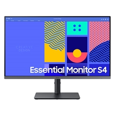 Samsung 27" Essential S4 - Monitor, 27", FHD 1920 x 1080p, IPS, 16:9, 100Hz Refresh Rate, HDMI, Display Port, VGA, Black