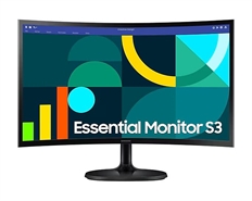 Samsung 24" Essential S3 - Monitor Curvo, 24", FHD 1920 x 1080p, VA, 16:9, Tiempo de Refresco 100Hz, HDMI, VGA, Negro