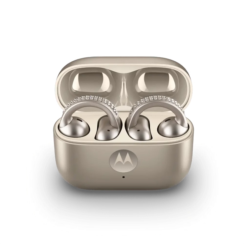 Moto Buds Loop Gold Open-Ear Wireless Earbuds-Front View