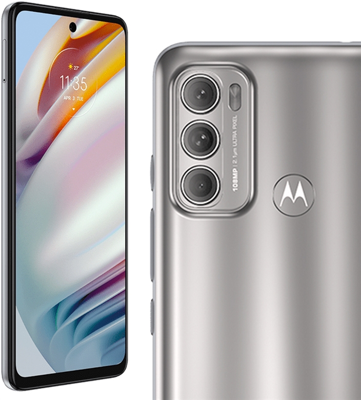 Motorola Moto G60 - Silver Back Camera Module and Front View
