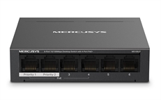 Mercusys MS106LP - PoE+ Switch, 6 Ports, Fast Ethernet, 10/100 Mbps, 1.2Gbps