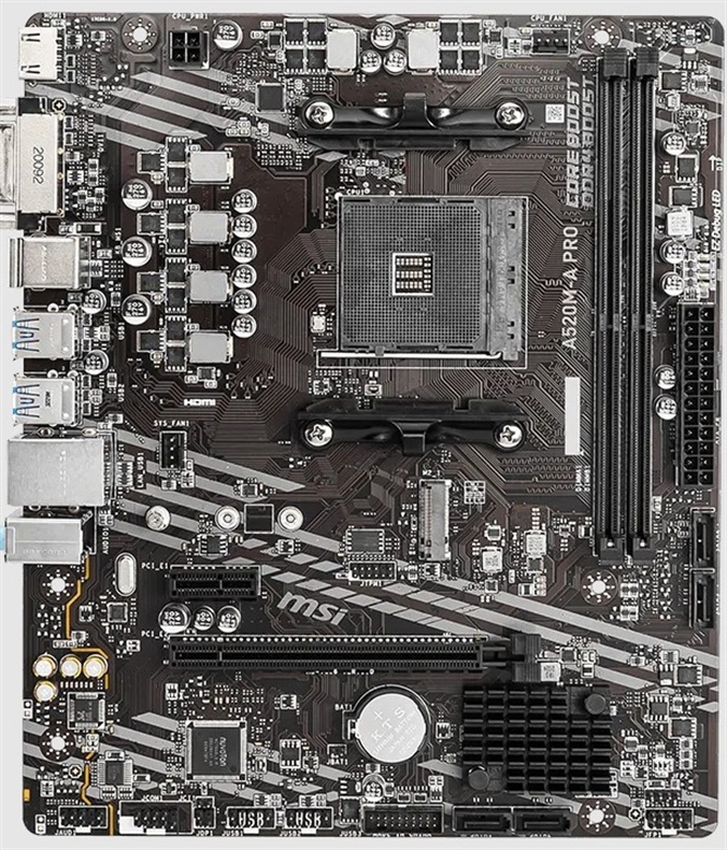 MSI - A520M-A PRO AM4 Motherboard - vista frontal