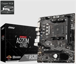 MSI  - A520M-A PRO Placa Madre AM4, AMD A520, 2 Slots DDR4 hasta 64GB, 1 M.2 PCIe 3.0 y SATA 6Gb/s, Micro-ATX