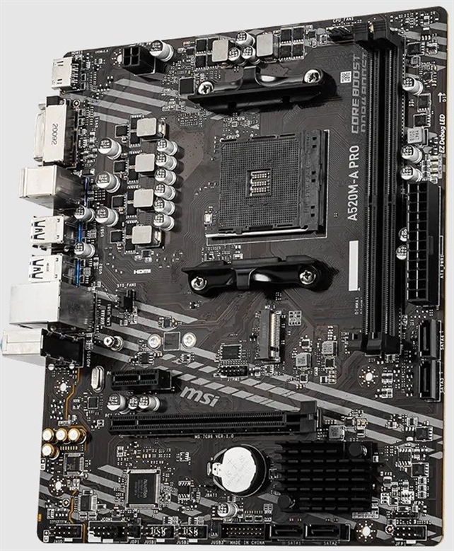 MSI - A520M-A PRO AM4 Motherboard - vista lateral izquierda