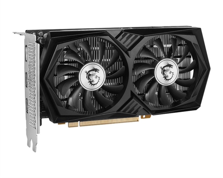 MSI GeForce RTX 3050 GAMING X 6G fans view