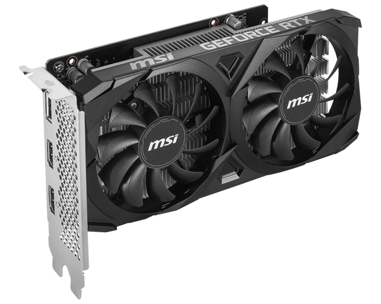 MSI GeForce RTX 3050 VENTUS 2X 6G OC back view