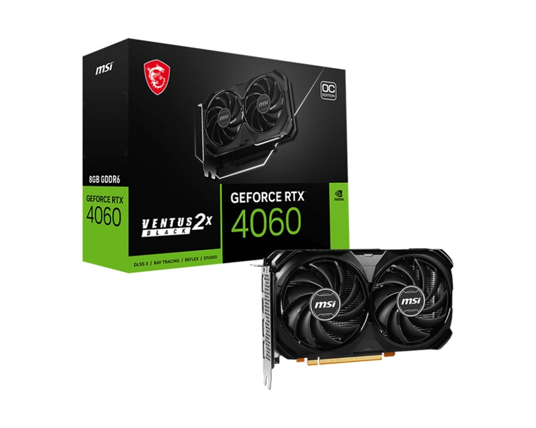 MSI GeForce RTX 4060 VENTUS 2X BLACK 8G OC package view