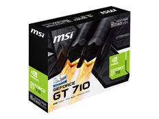 MSI GT 710 2GD3 LP - Tarjeta de Video, 2GB DDR3 SDRAM, 64bit, 954MHz, PCI Express x8 2.0, 1x DVI, 1x HDMI, 1x VGA, 4.5 OpenGL