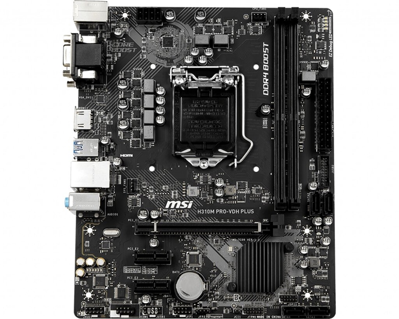MSI H310MPRO-VDHPLUS Motherboard Vertical Front View