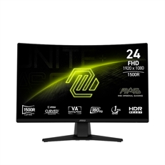 MSI MAG 242C - Monitor Gaming, 23.6", FHD 1920 x 1080, VA, 16:9, Tiempo de Refresco 180Hz, HDMI, DisplayPort, Negro