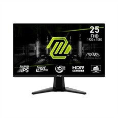 MSI MAG 255F E20 - Monitor Gaming, 24.5", FHD 1920 x 1080, IPS, Tiempo de Refresco 200Hz, HDMI, DisplayPort, Negro
