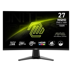 MSI MAG 27CQ6F - Monitor Gaming, 27", WQHD 2560 x 1440, VA, 16:9, 180Hz Refresh Rate, HDMI, DisplayPort, Black