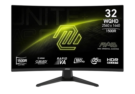 Monitor Gaming Curvo MSI MAG 321CQF E18-Vista Frontal