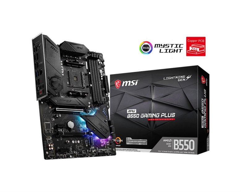 MSI MPG B550 GAMING PLUS package view