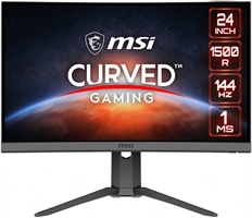 MSI OptixG24C6P - Curved Gaming Monitor, 1500R, 24", FHD 1920 x 1080p, VA LCD, 16:9, 144Hz Refresh Rate, HDMI, DisplayPort, Black