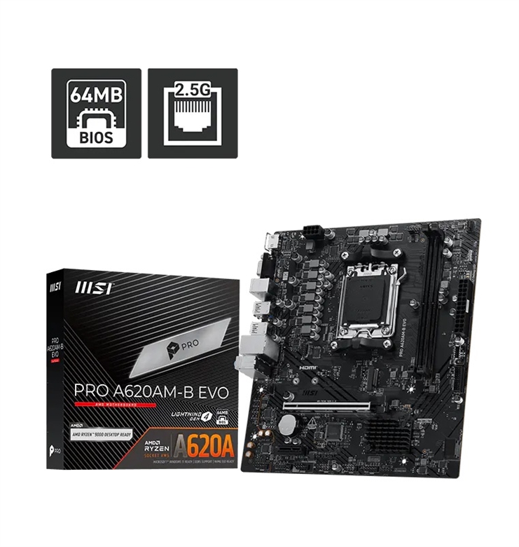 Tarjeta Madre MSI PRO A620AM-B EVO-Vista general