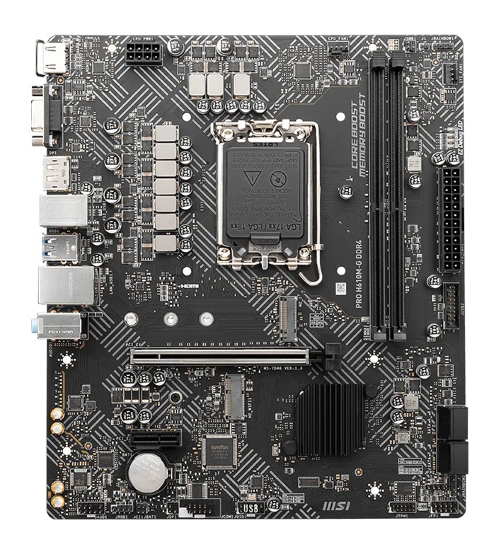 Placa Madre MSI PRO H610M-S DDR4-Vista Frontal