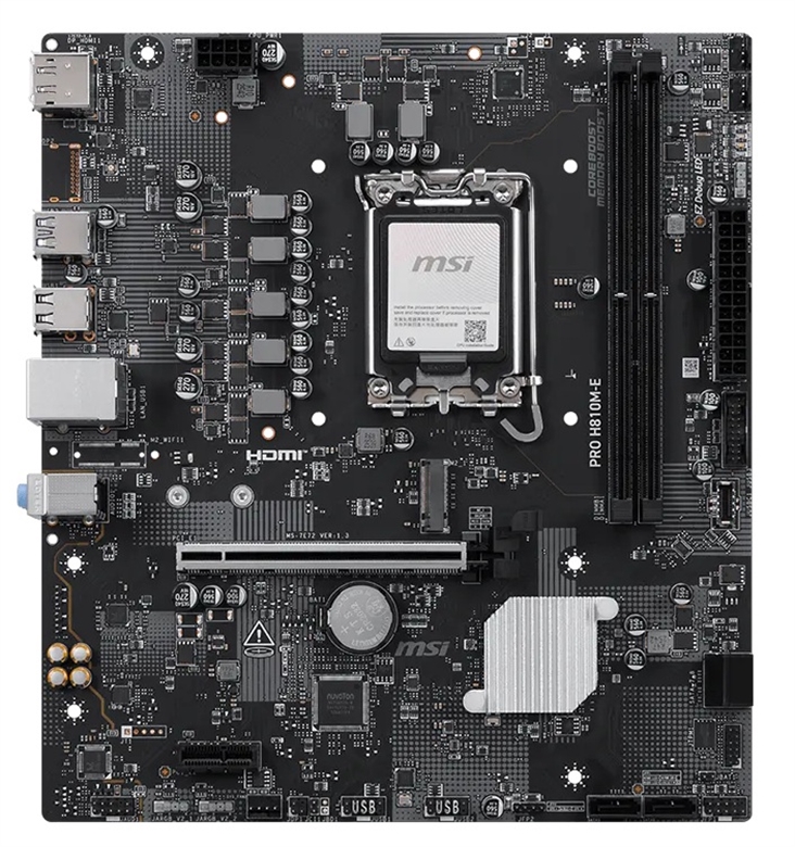 Tarjeta Madre MSI PRO H810M-E DDR5-Vista Frontal