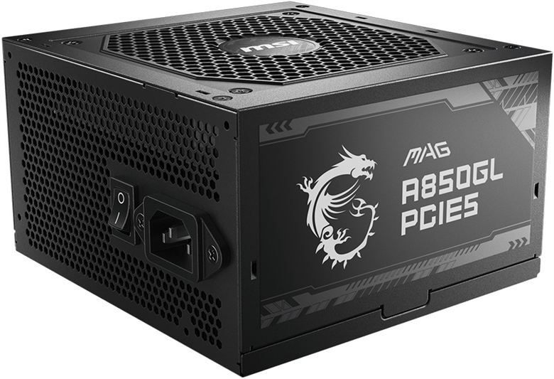 MSI PSU MPG A850GL PCIE5 80 GOLD MODULAR Front View 1