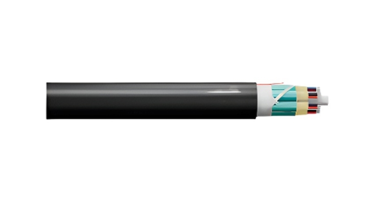 Cable-Fibra-Optica-Multimodo-OM4-6-Hilos-Negro Vista Frontal