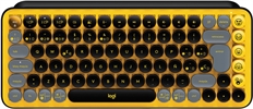 Logitech POP Keys - Compact Keyboard, Mechanical, Wireless, Bluetooth, Spanish, Blast Yellow,