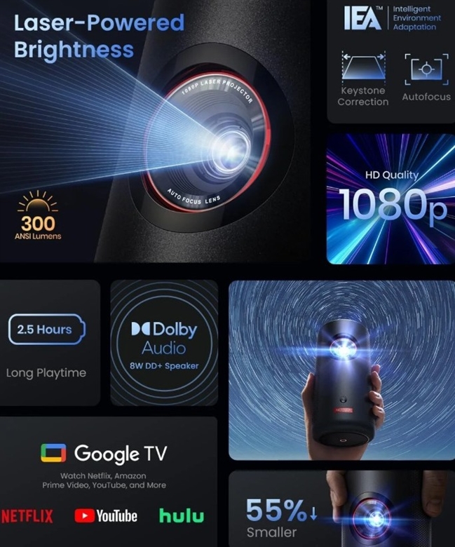 Nebula Capsule 3 Portable Laser Projector - D2425212 - Overview