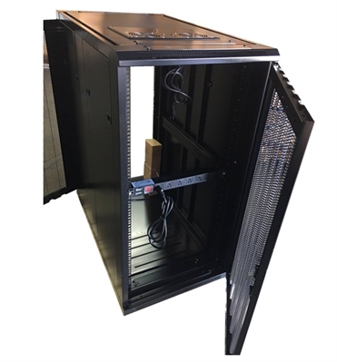 NEW-0947501 Black-Gabinete de Piso Ventilado 24U-Vista Frontal