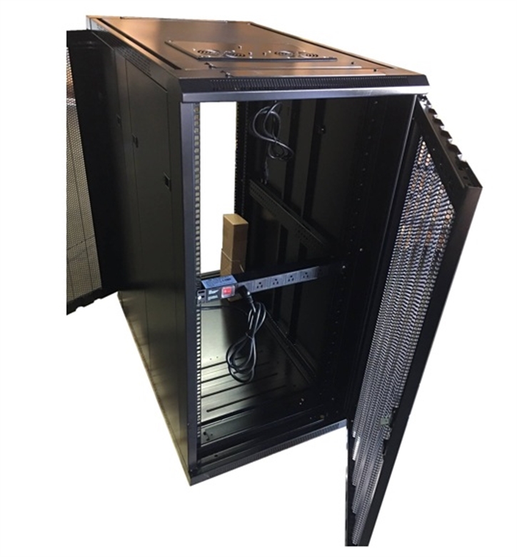 NEW-0947501 Black-Gabinete de Piso Ventilado 24U-Vista Frontal