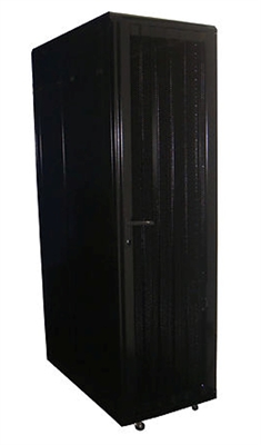 NEW-0978401 Black-Gabinete de Piso Ventilado 42U-Vista Frontal