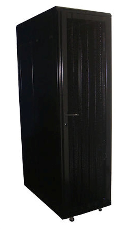 NEW-0978401 Black-Gabinete de Piso Ventilado 42U-Vista Frontal