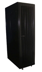 Newlink  - Free Standing Floor Cabinet with Vented Doors, 1.98m Height, 42U Capacity, 1.00m Total Depth with 2 Built-in Fans and 6-Outlet Power Strip, 798kg Load Capacity
