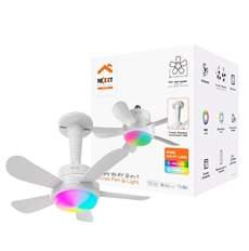 Nexxt WiFi Smart Ceiling Fan & Light  - 6-Speed, RGB, 2700K-6500K, 1200lm, E26/E27