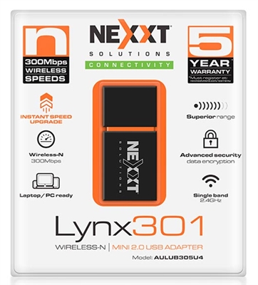 Nexxt Solutions AULUB305U4 Adaptador de Red Inalambrica USB Empaque