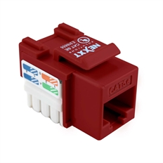 Nexxt Solutions AW110NXT13 - Keystone Jack, CAT 5E, Unshielded, RJ-45, 110 Type, Red, 100Mbps