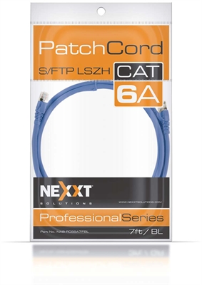 Nexxt Solutions Ethernet Cable CAT 6A 2.1m Blue LSZH S/FTP Package