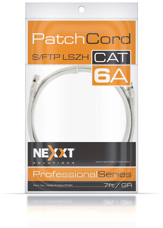 Nexxt Solutions Ethernet Cable CAT 6A 2.1m Gray LSZH S/FTP Package