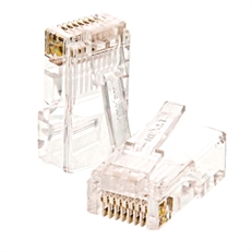 Nexxt Solutions AW102NXT02 - Modular Plugs, CAT 5E, RJ45, 50 microinches, Unshielded, 100 Units