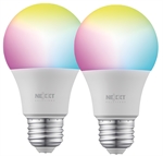 Nexxt Solutions NHB-C1102PK - Foco LED Inteligente, Luz RGB + Blanca, 800 Lúmenes, WiFi 2.4GHz, 9W, 2 Unidades