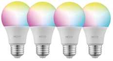 Nexxt Solutions NHB-C1104PK - Smart Bulb LED, RGB + White Light, 800 Lumens, WiFi 2.4GHz, 9W, 4 Units