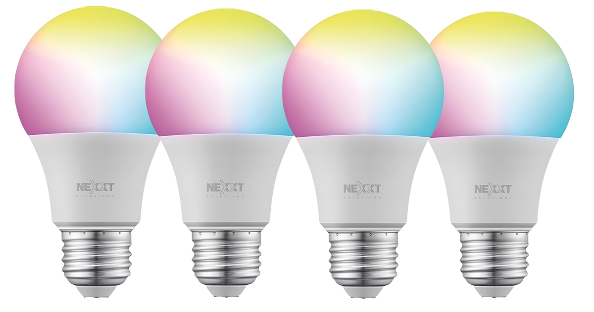 Nexxt Solutions Home NHB-C1104PK Nexxt Home NHB-C110 4PK Smart LED Bulb RGB Color 110V