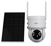 Nexxt Solutions NHC-OP20S - Cámara IP Solar para Exterior, 3MP, WiFi 2.4GHz, Motorizada