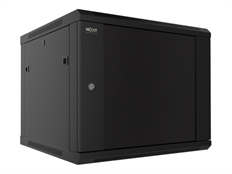 Nexxt Solutions NPC-F9U64B - Wall Cabinet with Tempered Glass Door, Semi-assembled, 9U, 450mm