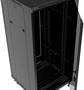 Nexxt Solutions PCRFCSKD25U60BK Wheeled Floor Cabinet with Tempered Glass Door Open Door