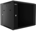 Nexxt Solutions PCRWESKD09U55BK - Gabinete de Pared con Puerta de Vidrio Templado, Semi-Ensamblado, 9U