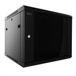 Nexxt Solutions NPC-P6U65B - Wall Cabinet with Tempered Glass Door, Fully-assembled, 6U, 550mm